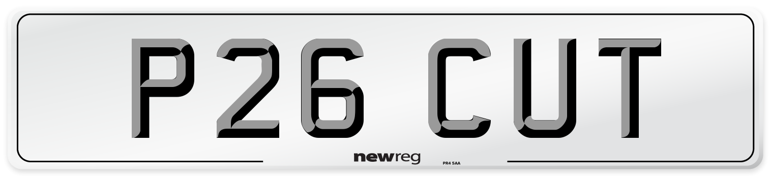 P26 CUT Number Plate from New Reg